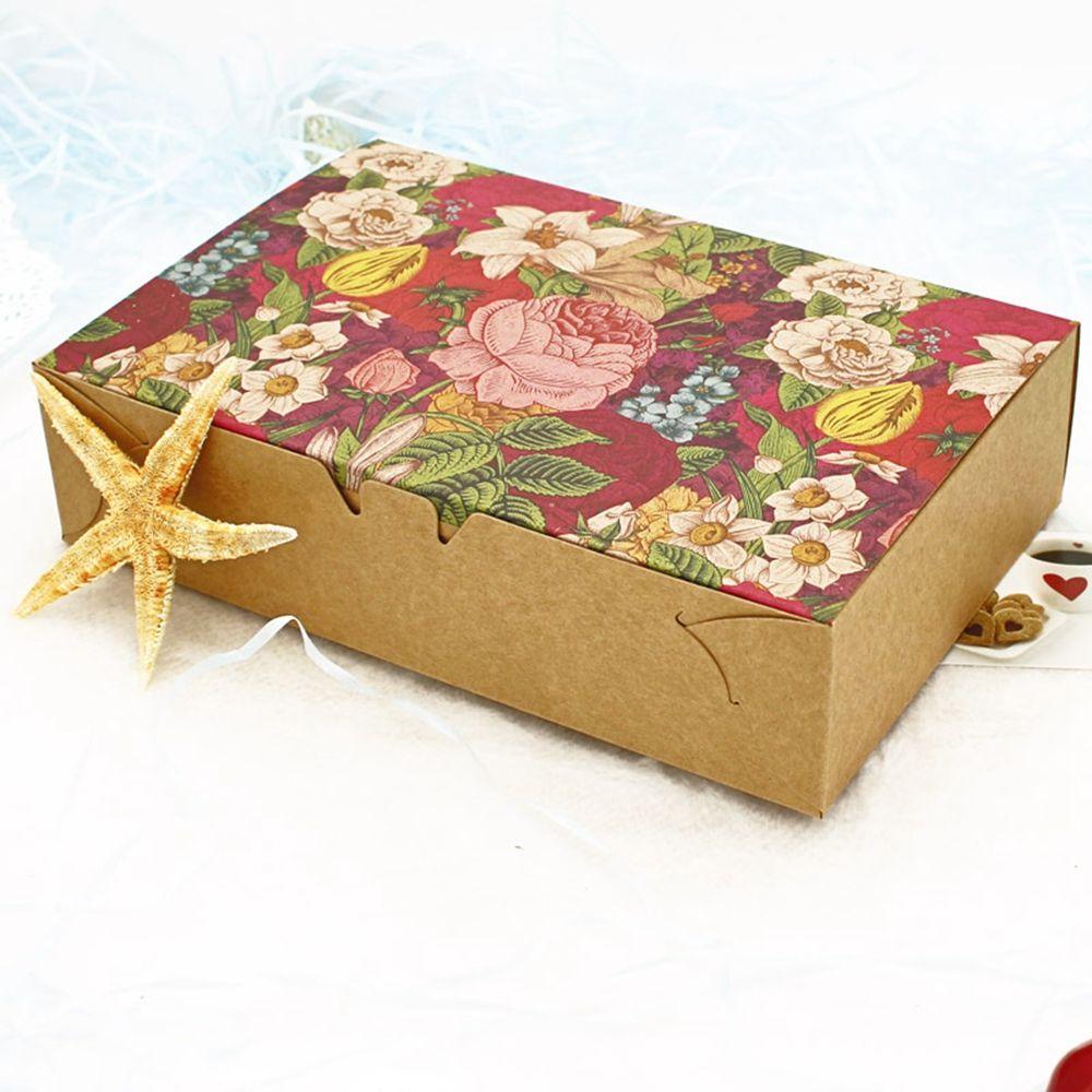 Lanfy Mooncake Kotak Portable Retro Bakeware DIY Paper Box Hadiah Pernikahan Cookies Packing Box