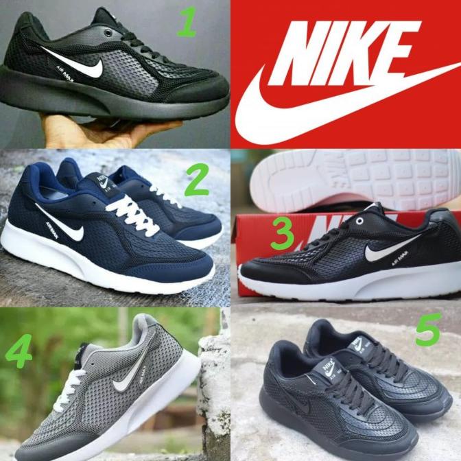 Sepatu Nike Air Max Hitam Polos List Putih Fullblack Sekolah Murah Terbaik