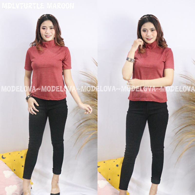 MDLV ~ TURTLE BASIC KAOS TURTLE NECK ATASAN KERAH TINGGI KAOS CEWEK ATASAN WANITA FASHION WANITA