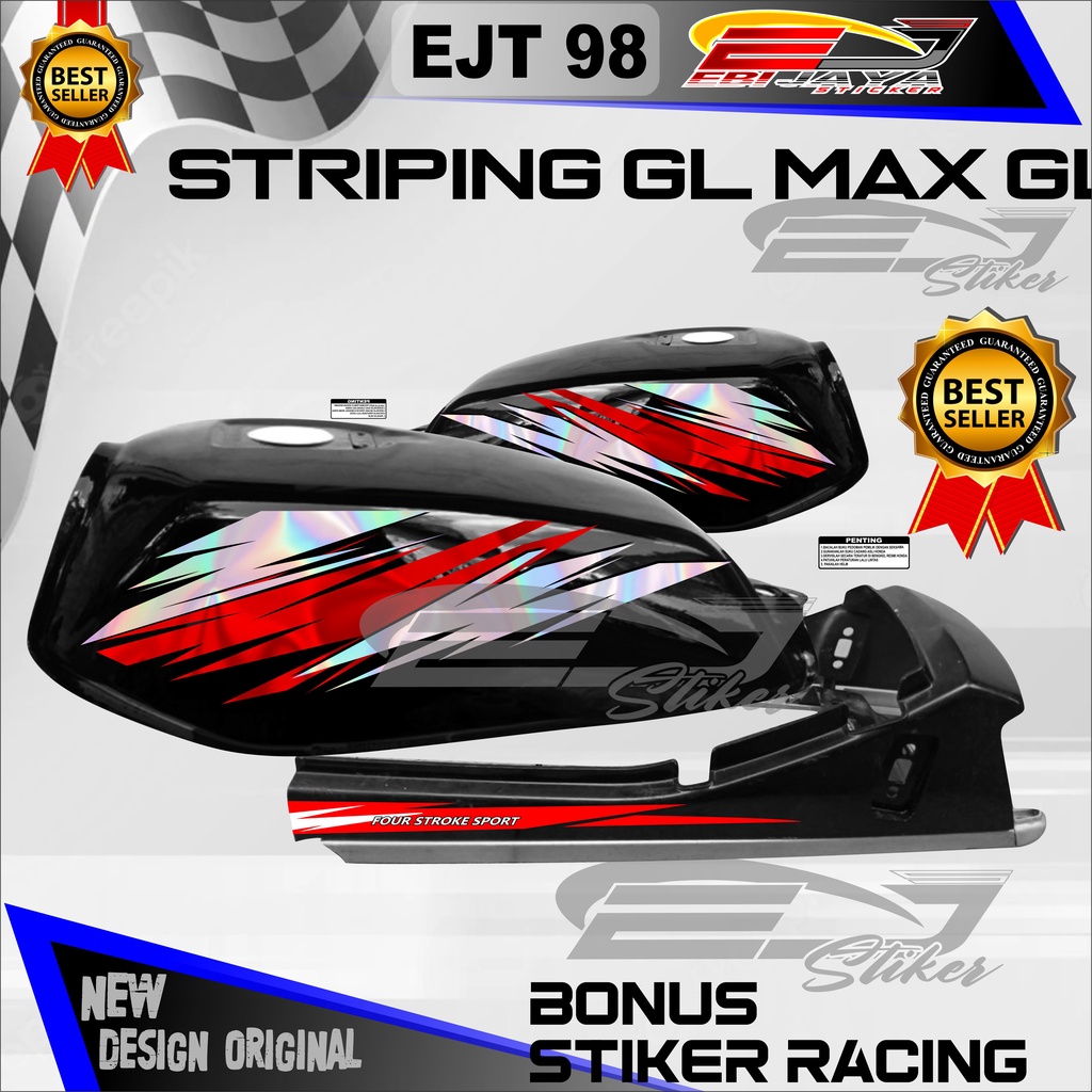 STIKER CUSTOM NEW HONDA GL HOLOGRAM / STRIPING DECALL NEW GL / STRIPING MOTOR HONDA ( EJT 98 )