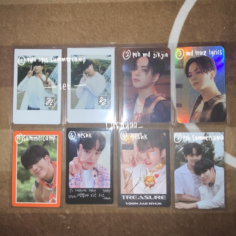 Treasure Photocard Official Jaehyuk Polaroid Pola Lipss Summercamp Barcode Set POB Hyunsuk Unit 100d