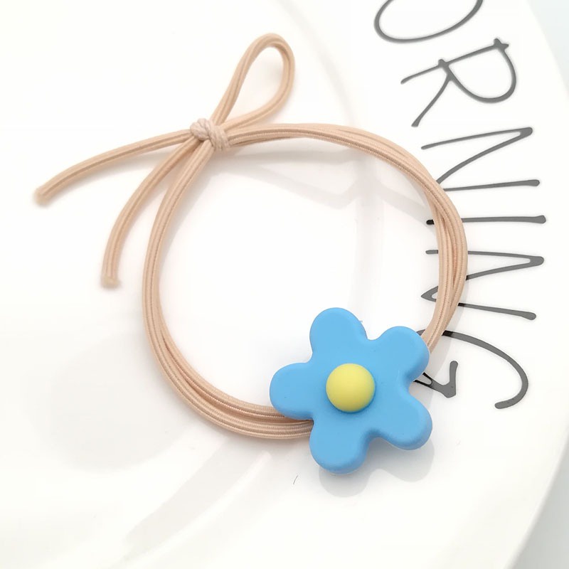 OVERFLOWS.ID Tali Rambut Bunga Ala Korea Kuncir Ikat Rambut Daisy Import-Bunga BULAT Ivory