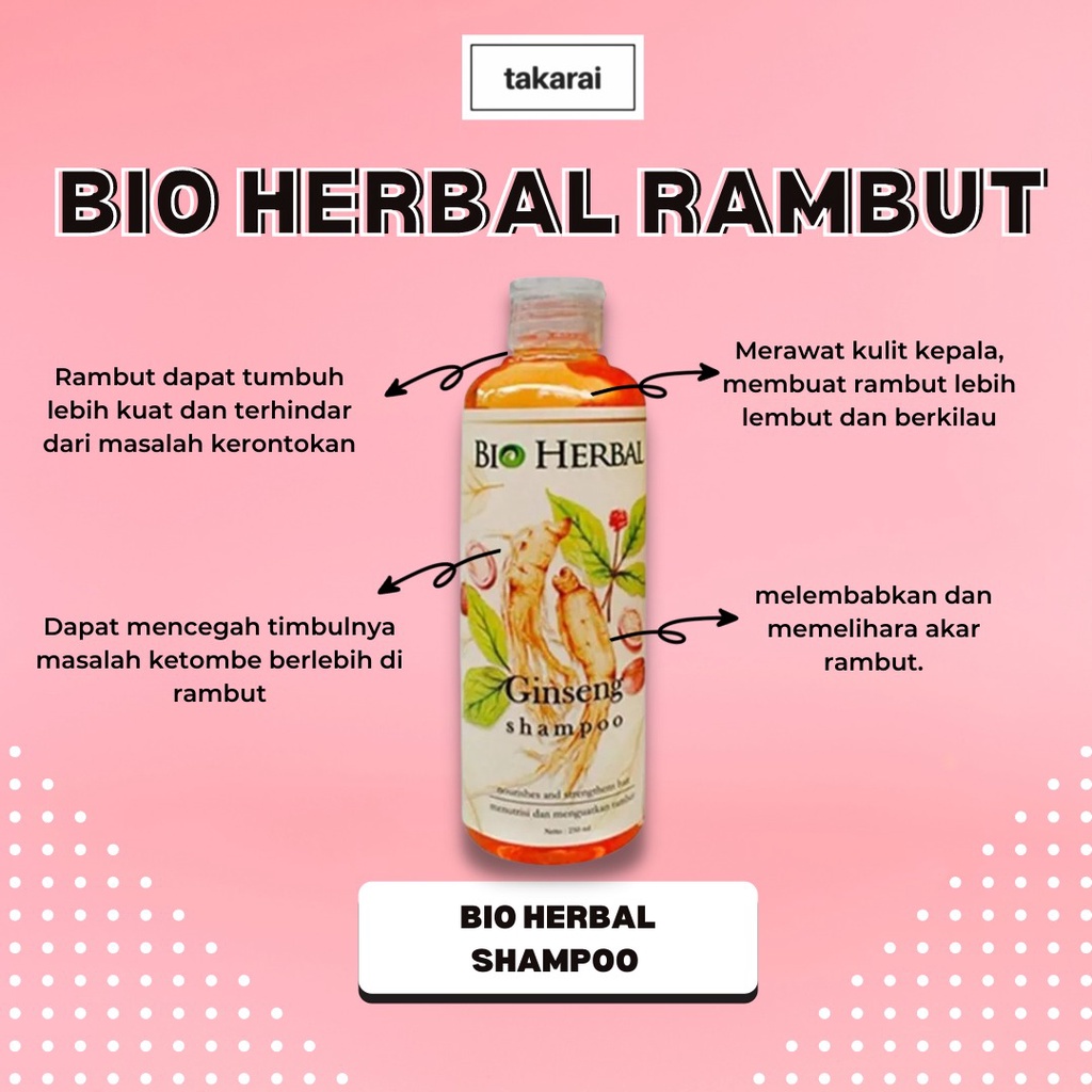 [ORI] Bio Herbal Paket 3in1 Shampo + Hair Serum + Tonic Treatment Rambut Lebat &amp; Sehat dengan Kandungan Ginseng - BPOM