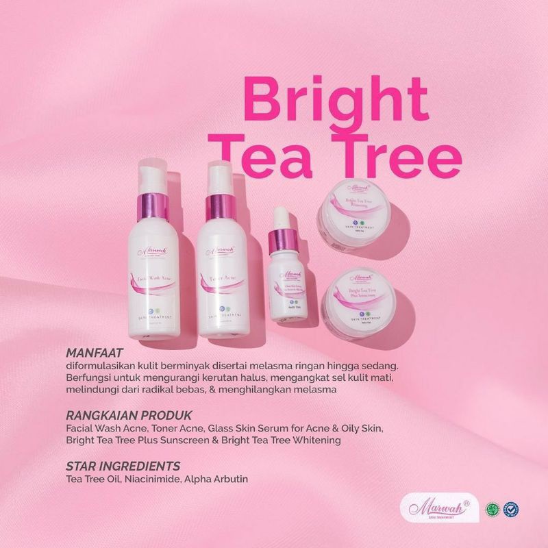 MARWAH SKINCARE SEMUA PAKET ,SKINCARE GLOWING,SKINCARE HALAL,BPOM ,AMAN,MARWAH BRIGHT TEA TREE,MARWA