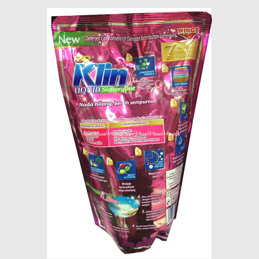 So klin Liquid 720ml  Softergent Detergen Cair Soklin Pink Biru Ungu Anti Bacterial So Clean 720 mili Soft Tener