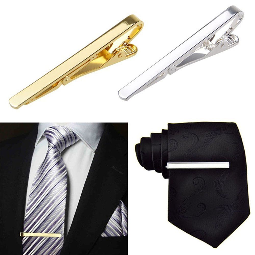 MXBEAUTY Fashion Metal Tie Clip Pin New Arrival Suit Clip Necktie Clasp Trendy Stainless Steel Silver Gold Toned Practical Hot Sale Simple for Men Gift/Multicolor