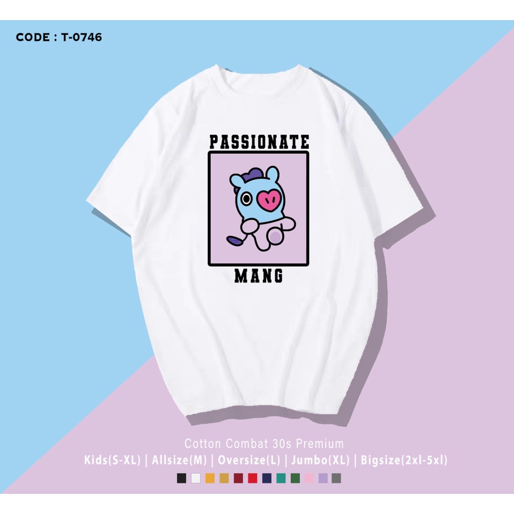 T-SHIRT / NAME BT21 PASSIONATE /  UNISEX BAHAN PREMIUM / CUSTOM KAOS / ARMY INDONESIA / REAL PICTURE