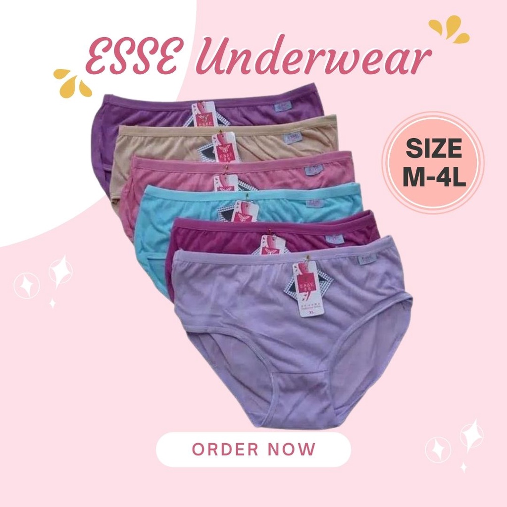 Celana Dalam Wanita Sempak Wanita 1 Lusin Merek ESSE Underwear Premium Bahan Spandex Lembut Halus Ad