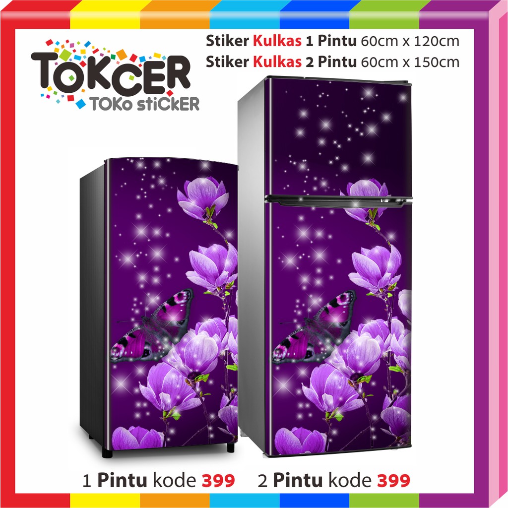 Stiker Kulkas 1 Pintu atau 2 Pintu Standar Motif Aneka KUPU-KUPU