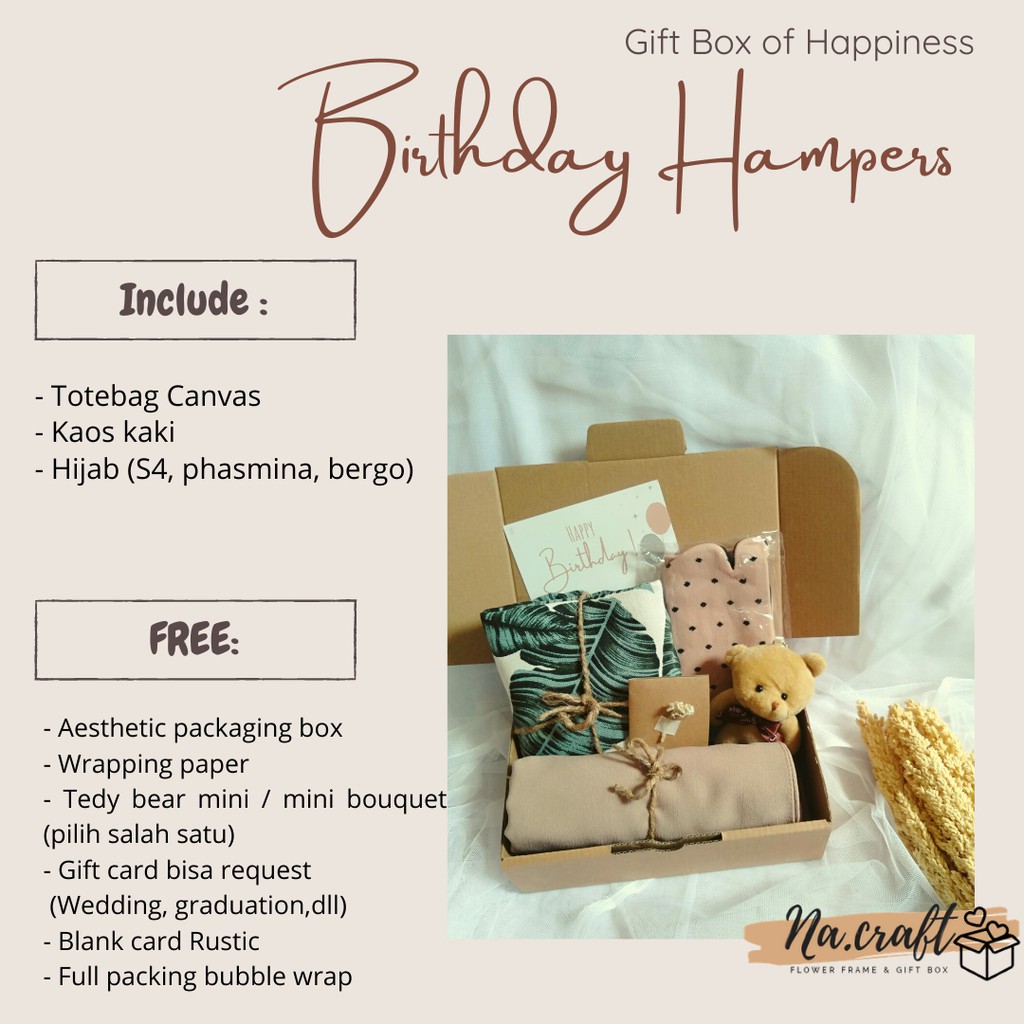 

[READY STOCK!!] Kado Ulang Tahun Cewek/ Hampers Hijab/ Hadiah Wisuda/ Gift Box Cewek/ Gift Box Hijab/ Gift Box Birthday
