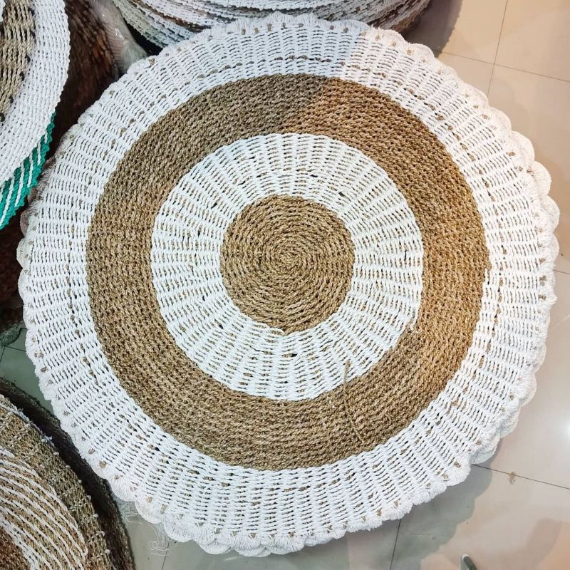 Karpet rugs renda seagrass untuk dekorasi dan properti foto ukuran 100cm