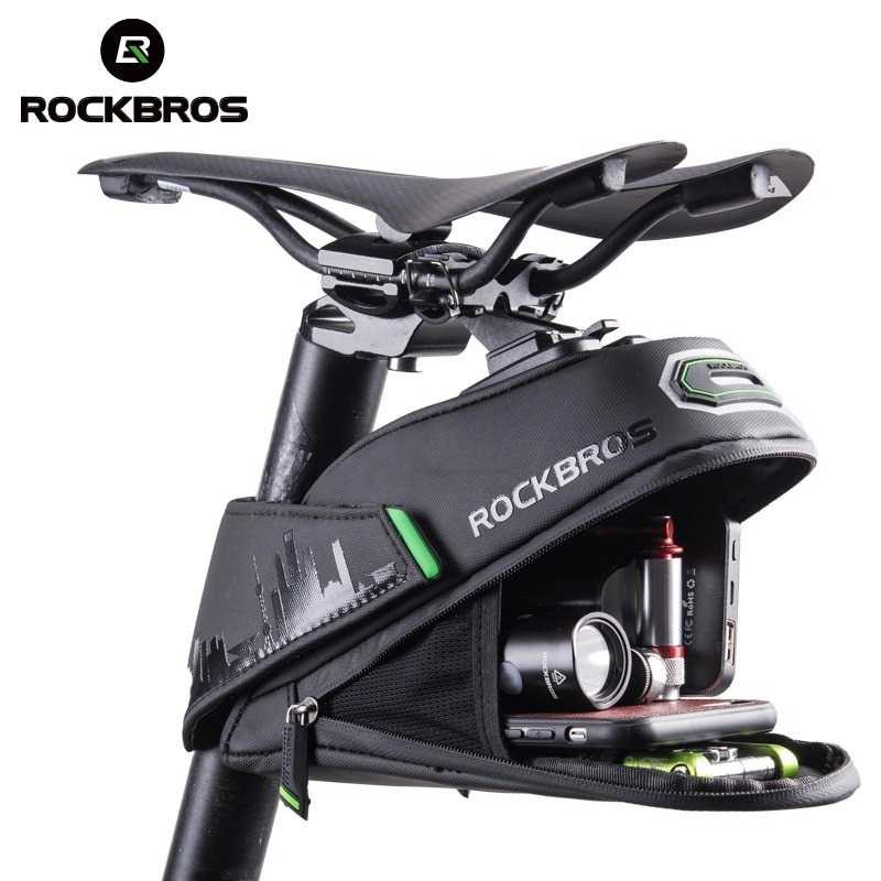 [1.5 L] Tas Sepeda Tas Carrier ROCKBROSS Tas Sadel Belakang Rainproof Bag Double Material