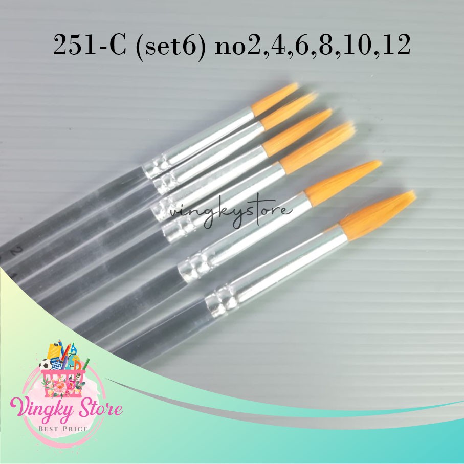 

Kuas Gambar / Lukis - Paint brush Shining set 251-C (6pc)