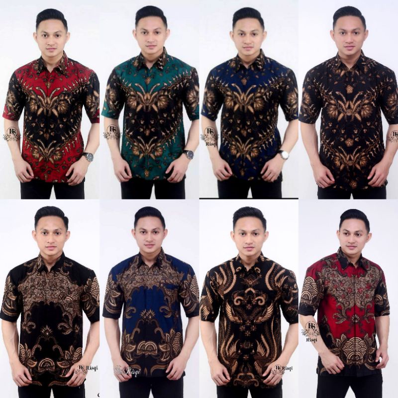 Kemeja batik modern pria lengan panjang terbaru kemeja kantor kemeja kondangan baju batik seragam pernikahan katun bunga