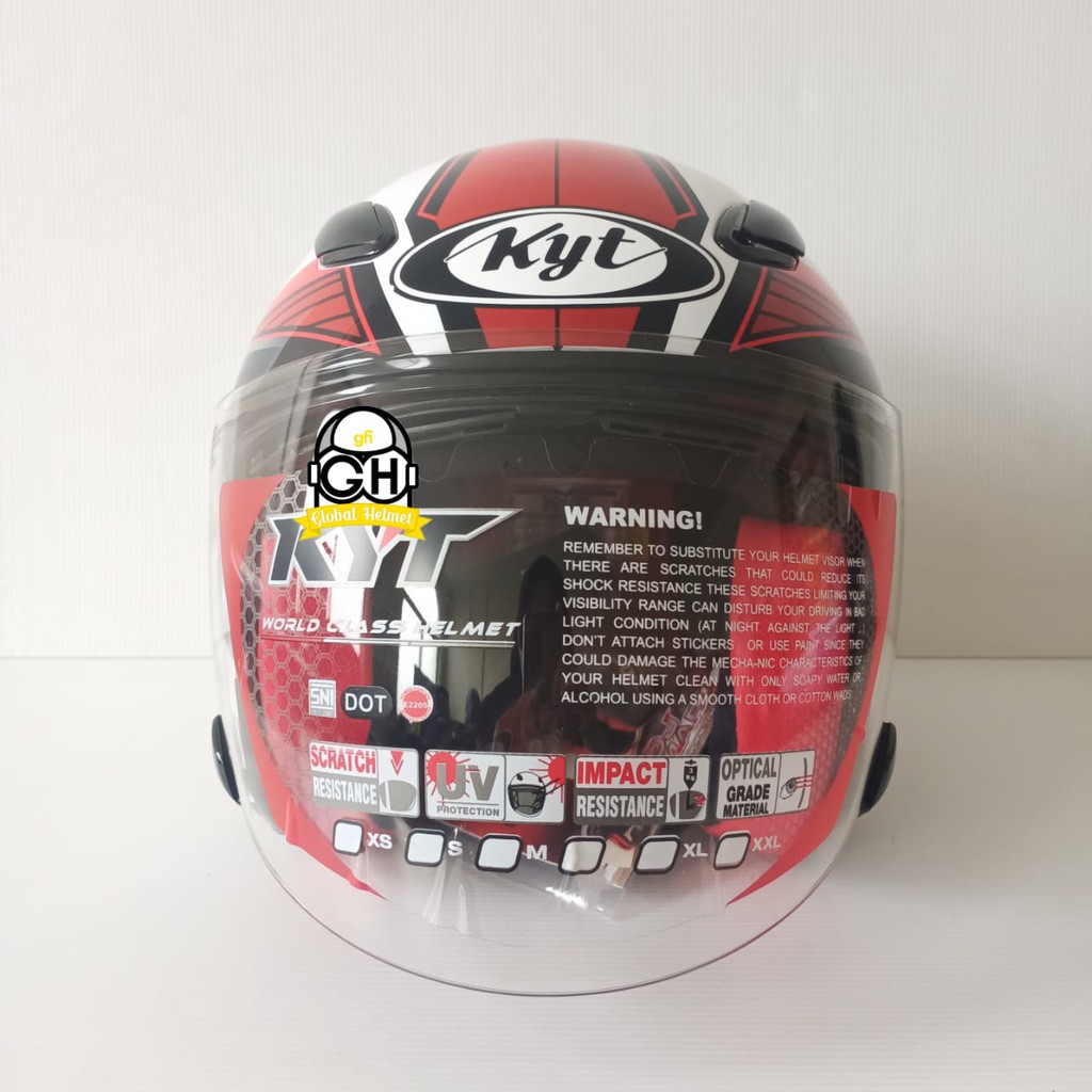 HELM HALF FACE KYT DJ MARU KYT DJMARU MOTIF #9 WHITE RED