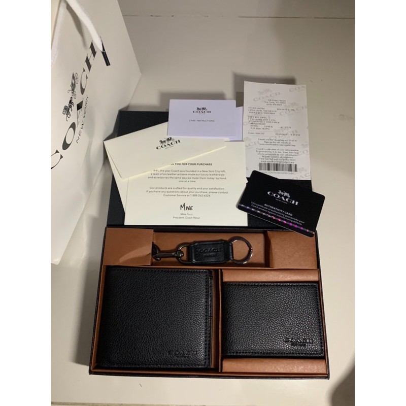 CH Compact Id Wallet Sport Calf Mahogany Black Dompet Original