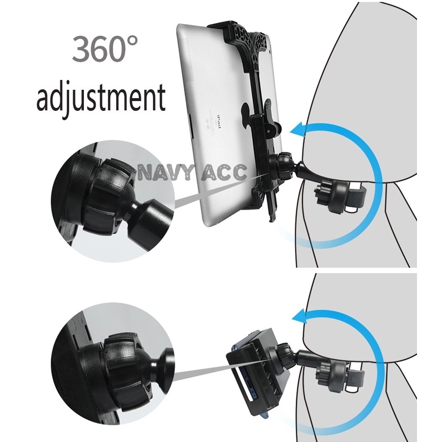 Holder Mobil Ipad - Holder Tablet Jok Mobil - Universal Holder Tablet