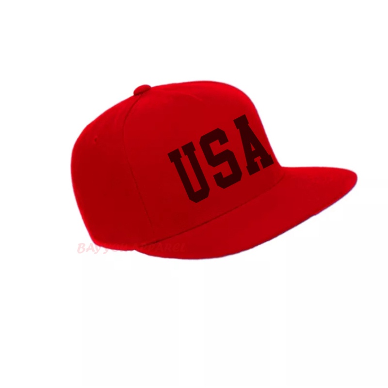 Topi Snapback USA Distro Keren - topi Snapback USA Logo warna Hitam/ Bayar Ditempat