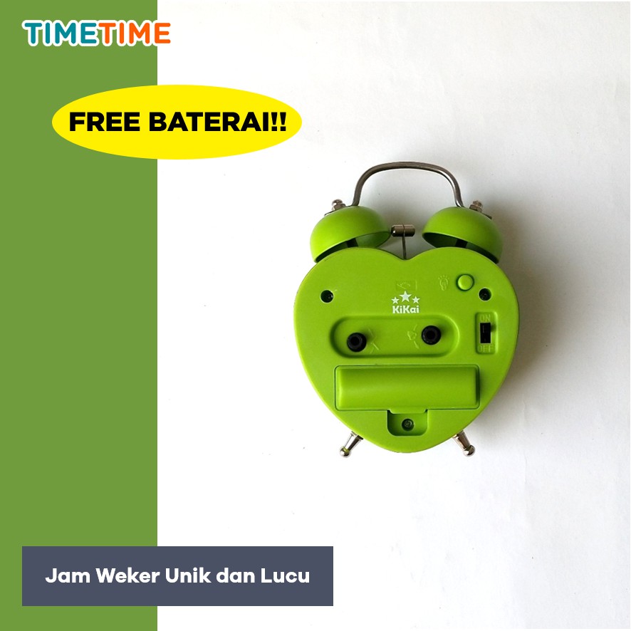 Jam Meja Weker Alarm Clock Bentuk Hati Warna Warni Free Baterai