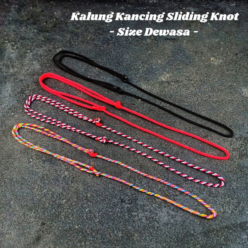 Kalung Sliding Knot Seri Dewasa / Kalung Tridatu Asli Bali / Kalung Pria Keren / Kalung Hitam / Kalung Merah Tali / Kalung Pria Tali / Kalung Merah Wanita / Kalung Khas Bali / Kalung Sangadatu Bali / Kalung Wanita Murah / Kalung Wanita Korea / Craftdewata