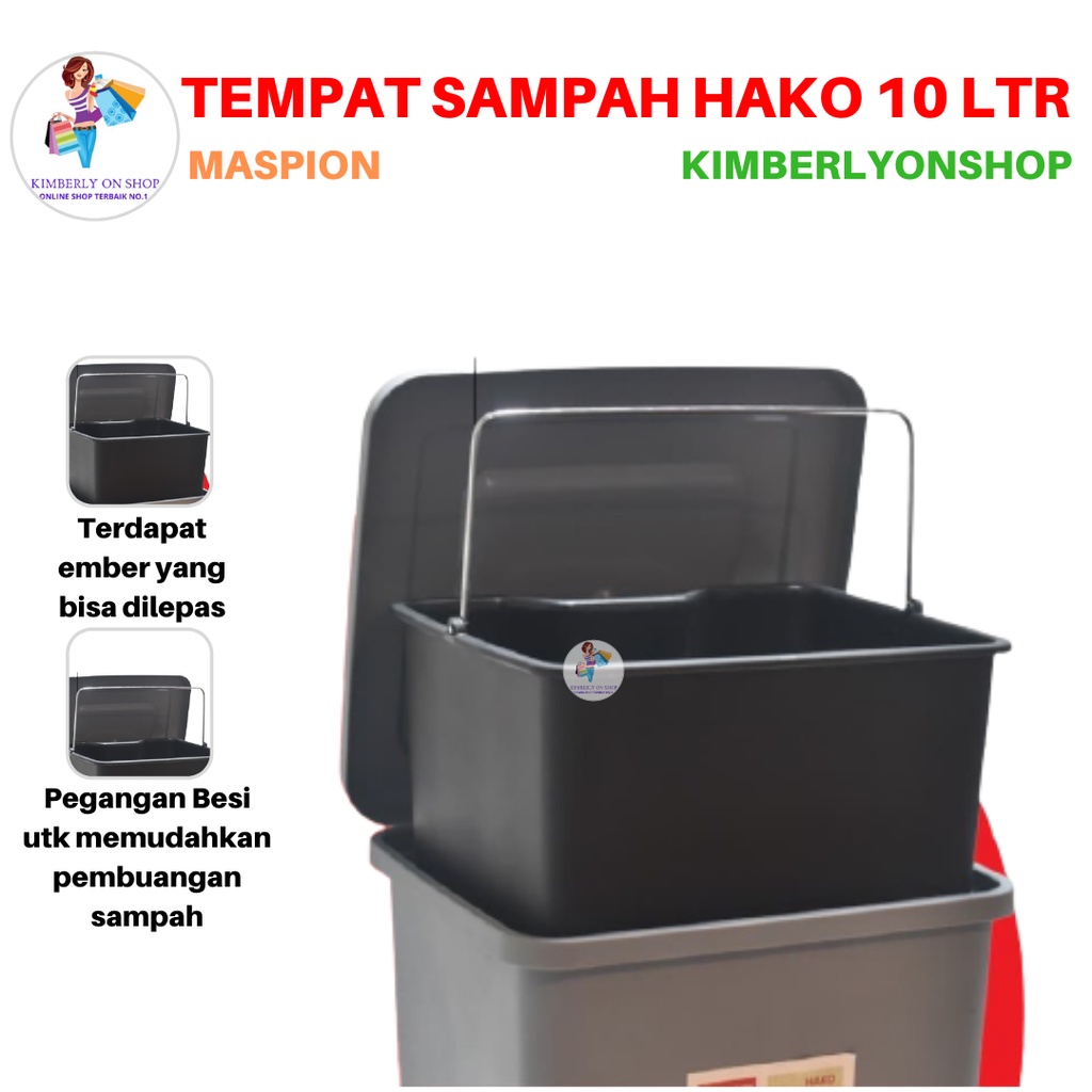 Tempat sampah Injak Hako pedal Pail 10 Liter Maspion