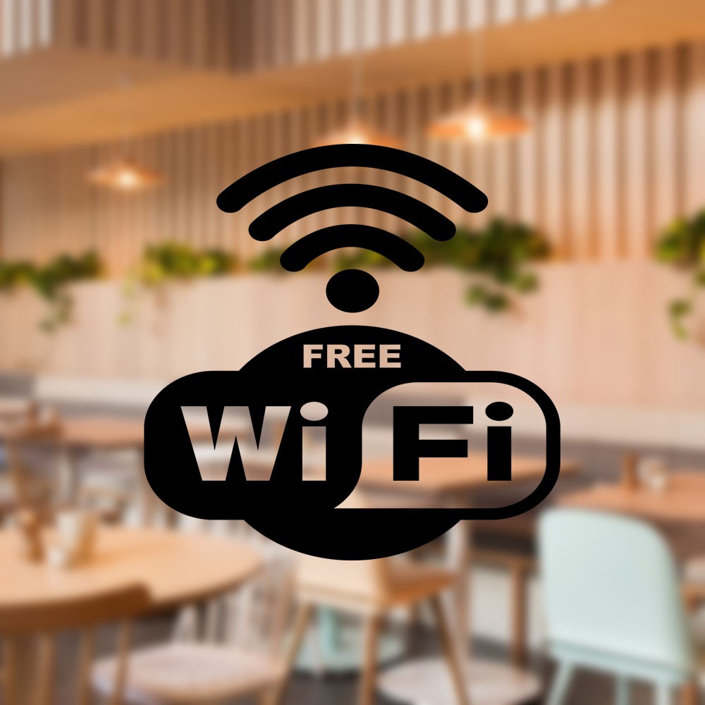 Sticker Cutting Vinyl Usaha Cafe Restoran Rumah Makan Free Wifi