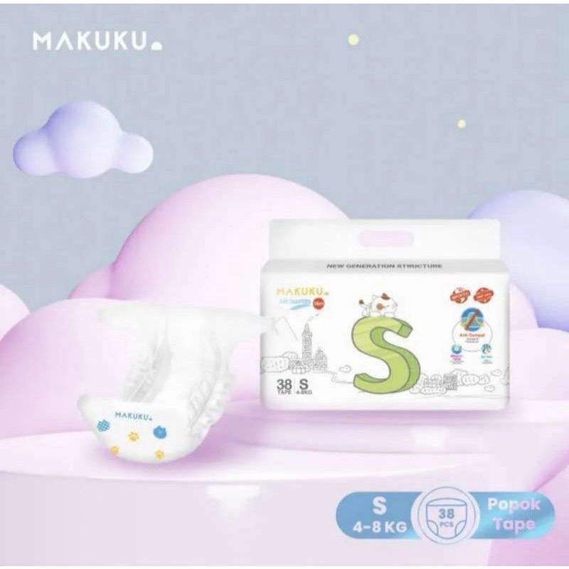 makuku SAP diapers slim NB28/S38/M32/L34/XL32/XXL28