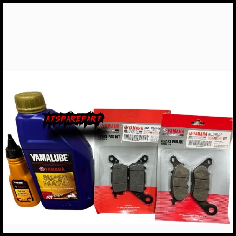 PROMO FLASH SALE ATS PAKET OLI YAMALUBE SUPER MATIC DISPAD DEPAN BELAKANG NMAX 3C1 2BM