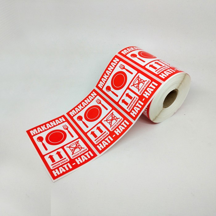 

Sticker Label Fragile Food Delivery Stiker Pengiriman Makanan 9 x 5,5 Cm (1 Roll/ 500 Pcs)