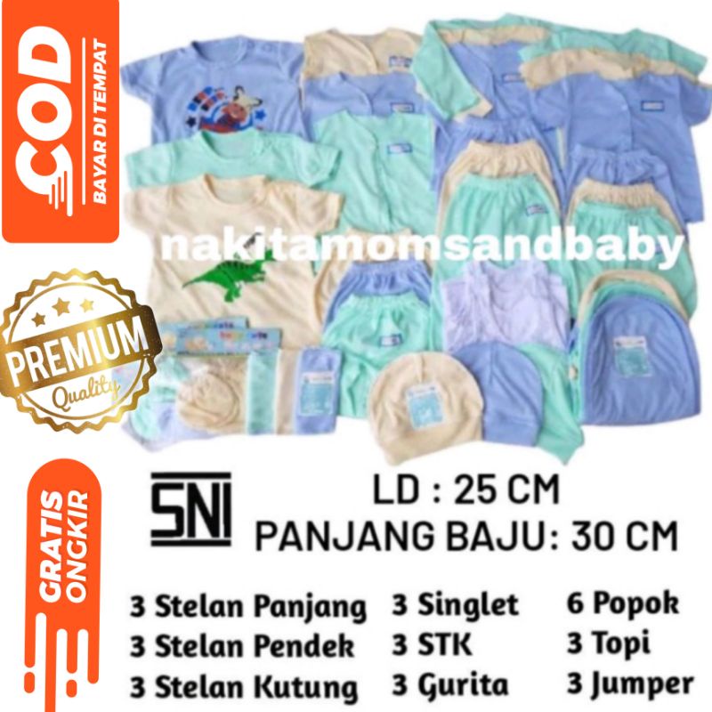 39pcs Paket Hemat Platinum Perlengkapan Baju bayi celana kado newborn dan jumbo SNI Promo 8.8