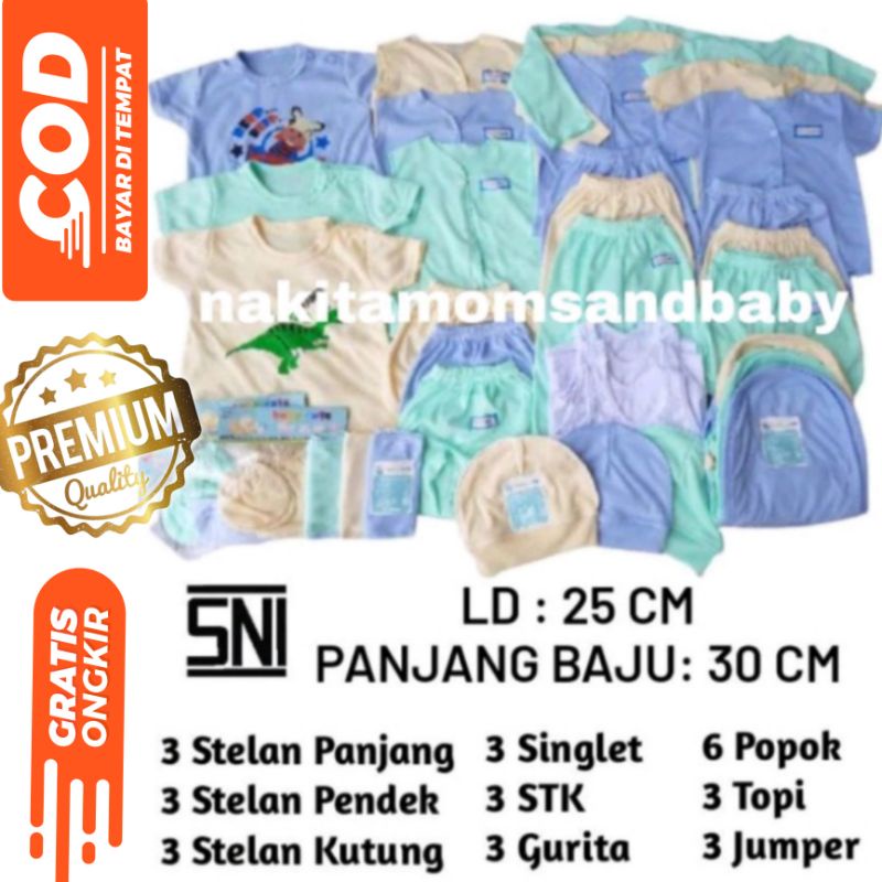 39pcs Paket Hemat Platinum Perlengkapan Baju bayi celana kado newborn dan jumbo SNI Promo 8.8