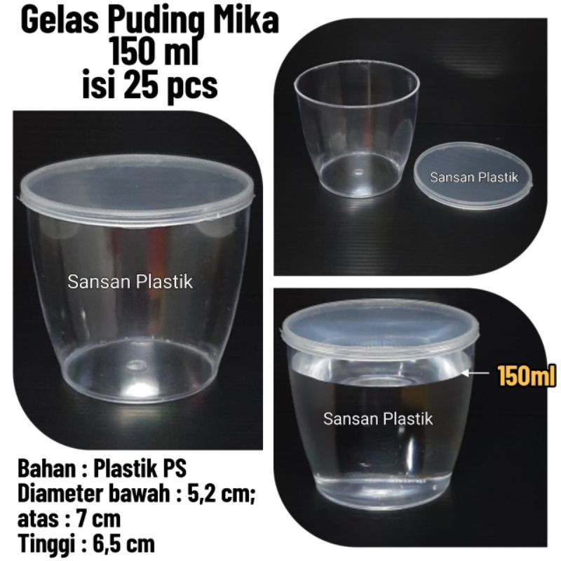 Gelas Puding Mika 150ml / Cup Puding 150 ml / Cup 150ml GOJEK GRAB ONLY