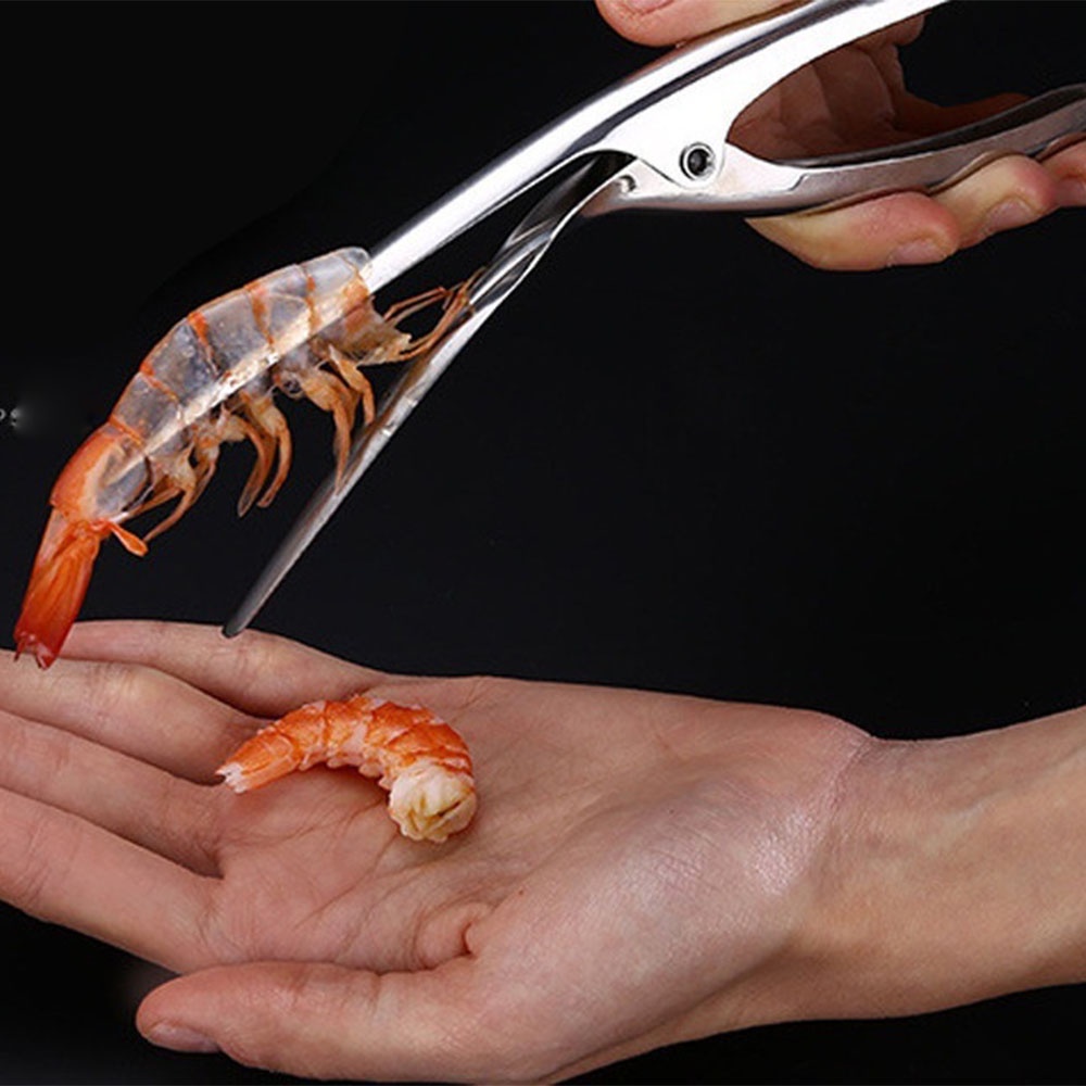 REBUY Practical Prawn Peeler Shrimp Saingace Kitchen Tools Stainless Steel Remover Cooking Deveiner Creative Device Seafood 1PC/Multicolor