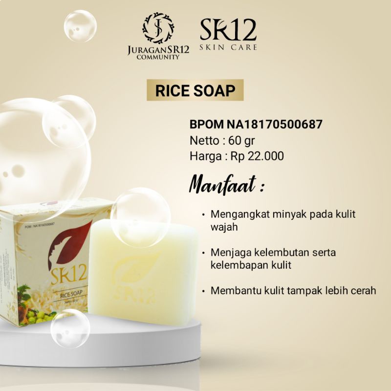 SABUN BERAS HERBAL SR12 TERLARIS..!! RICE SOAP / SABUN JERAWAT