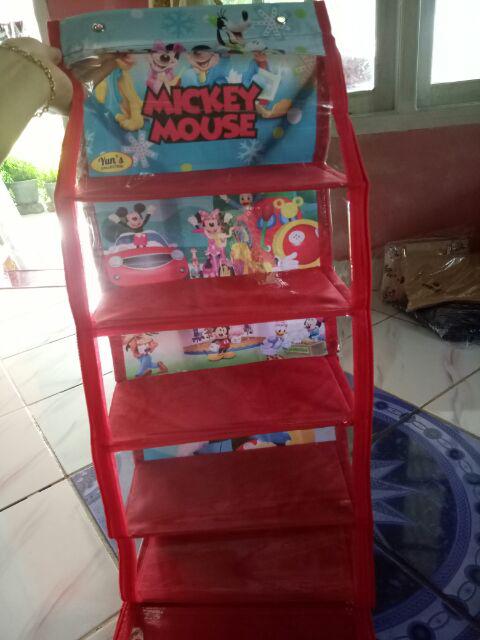 Rak Gantung Organizer Set 3in1 Rak Tas,sepatu,jilbab+hanger Besi Banner Karakter 1 Kg
