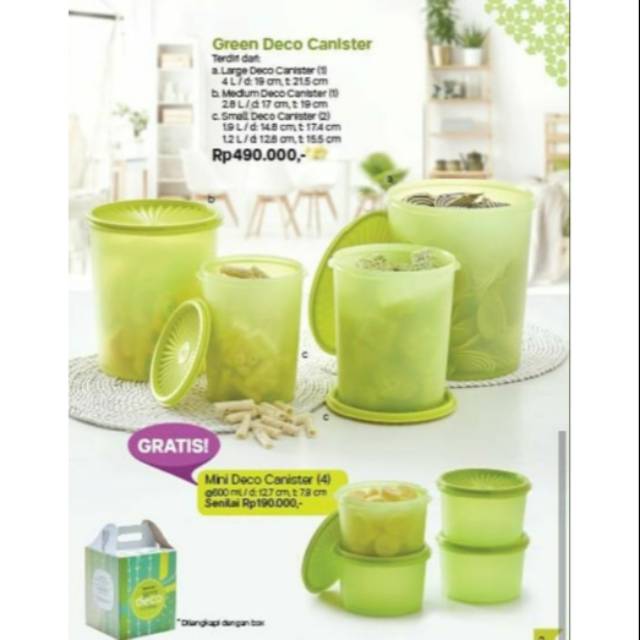 Green Deco Canister - Tupperware