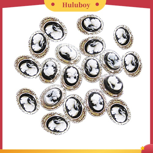 Huluboy Huluboy♡ 10pcs Dekorasi Nail Art 3D DIY Bentuk Ratu Vintage Bahan Alloy Resin