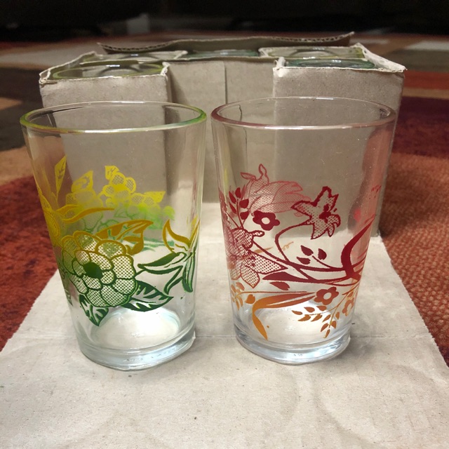 Gelas kecil bermotif | Gelas souvenir