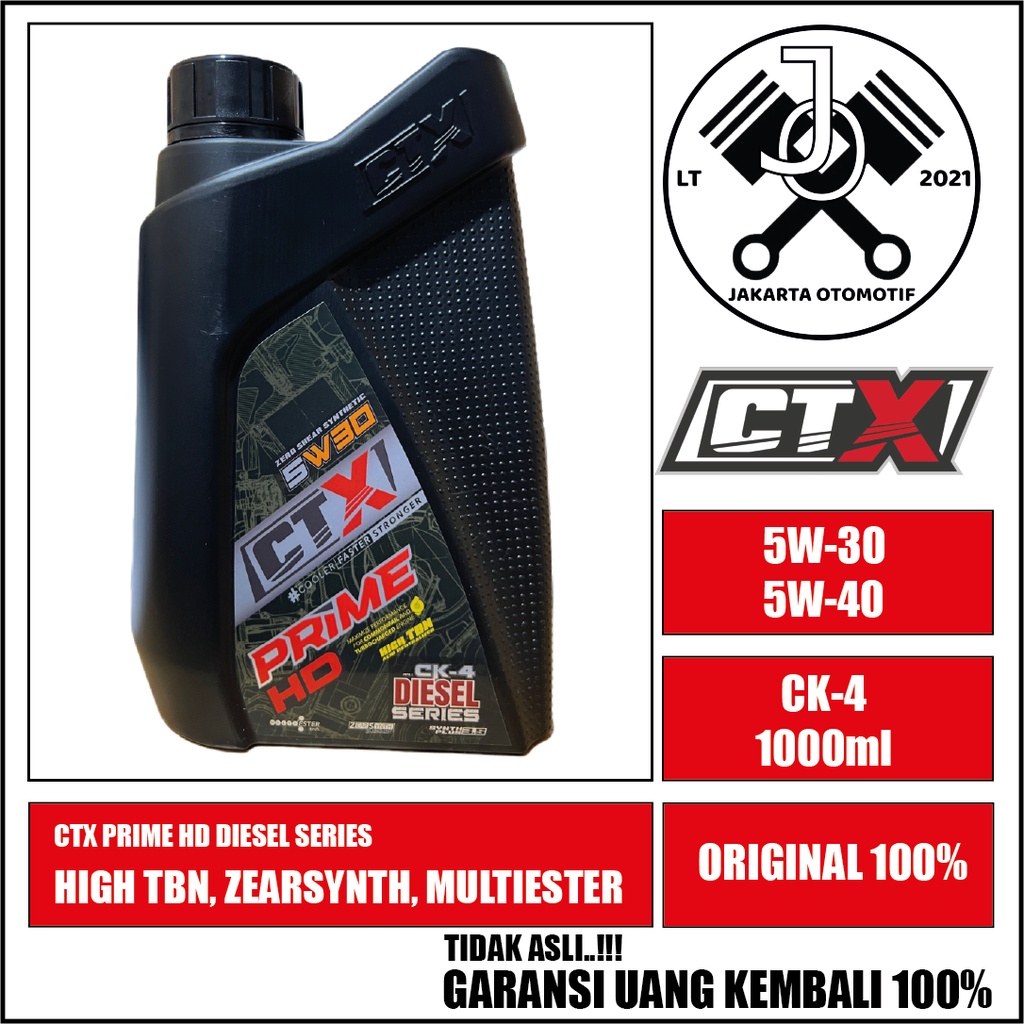 CTX Prime HD Diesel 1L CK-4 5W30 5W40 - Oli Mobil Diesel Commonrail Turbocharge Zear Synth Multieste