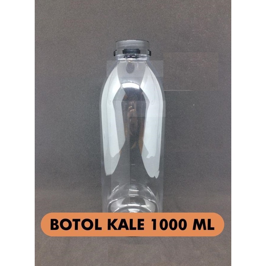 Botol Kale / Kemasan Minuman Plastik / Botol Pet + Tutup - 1000 ml