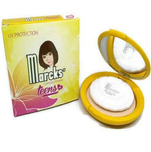 Marcks teen compact powder bedak padat + puff + cermin