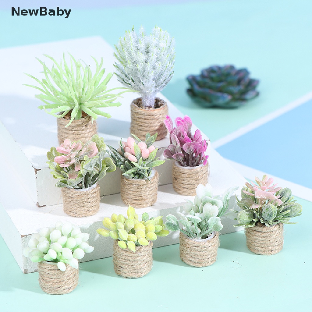 Newbaby Miniatur Pot Bunga Skala 1: 12 Untuk Dekorasi Rumah Boneka