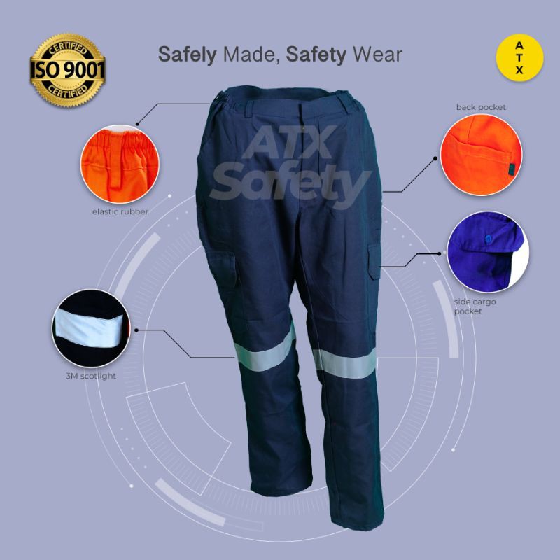 Wearpack Safety Werpak Kerja Hanya Celana Merk ATX warna Navy