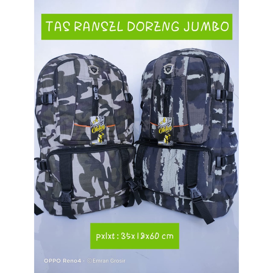Tas Ransel Camping Besar Motif Tentara/Tas Ransel Gunung/Tas Doreng Jumbo/Tas Camping Piknik