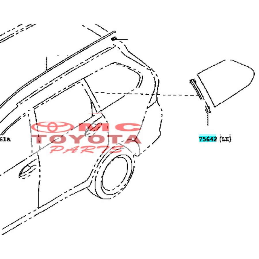 Moulding Quarter Karet pelipit Tulang Kaca Kiri Avanza Xenia