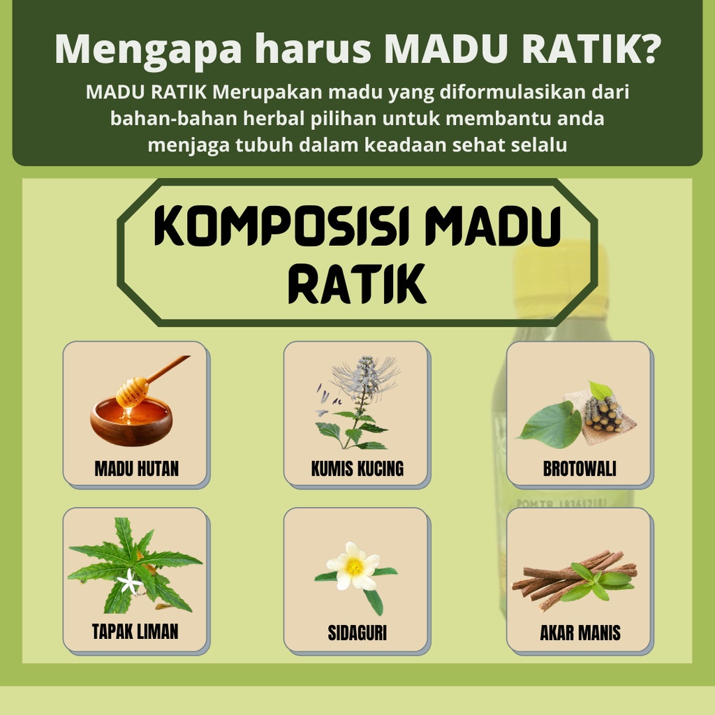 Madu Ratik Herbal Original Atasi Kebas Kesemutan Nyeri Sendi Kram Asam Urat Kolesterol Rematik