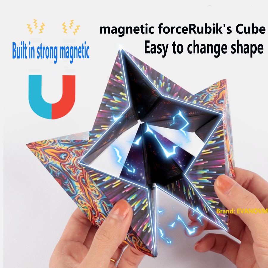 Mainan Kubus Puzzle 3D Magnetic Stereo Rubik's Cube Mainan Magnetic Magic Cube Mainan Dekompresi Menyenangkan Anak