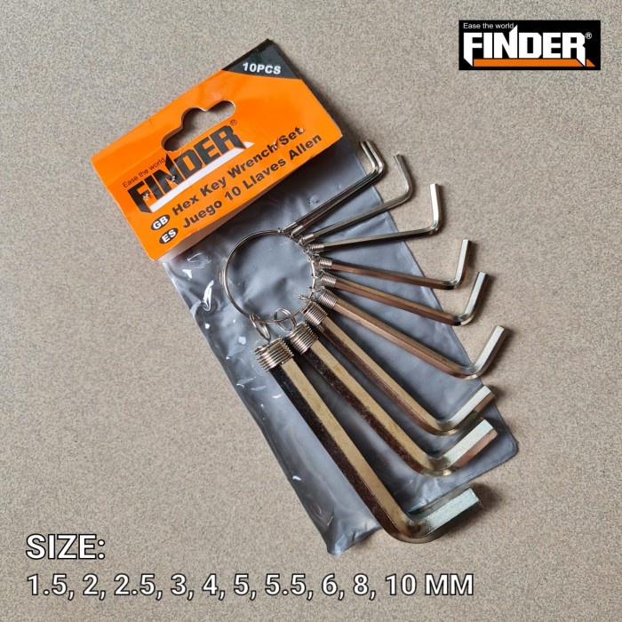 KUNCI L FINDER 10PCS CHROME VANADIUM