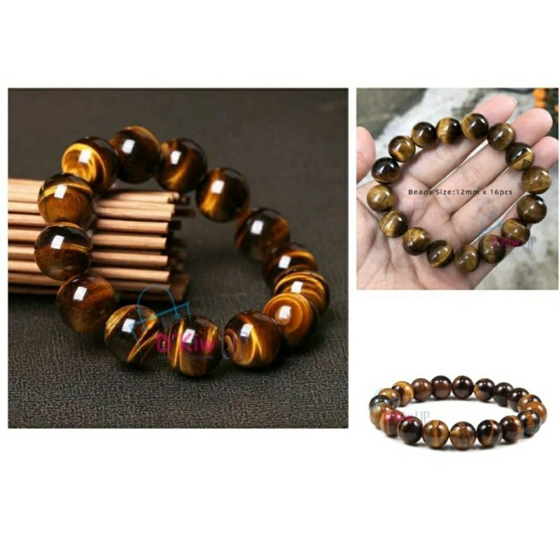 GELANG BATU  TIGER EYE/ MATA KUCING NATURAL PRIA WANITA ORIGINAL