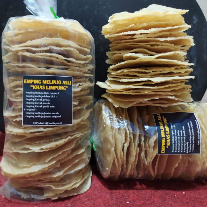 

Emping melinjo jumbo mentah 1/2kg rasa original
